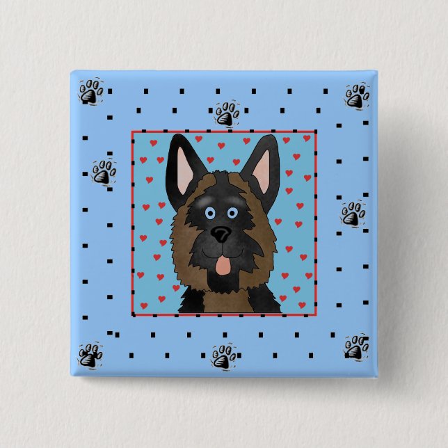 German Shepherd Dog Tshirts and Gifts 15 Cm Square Badge (Front)