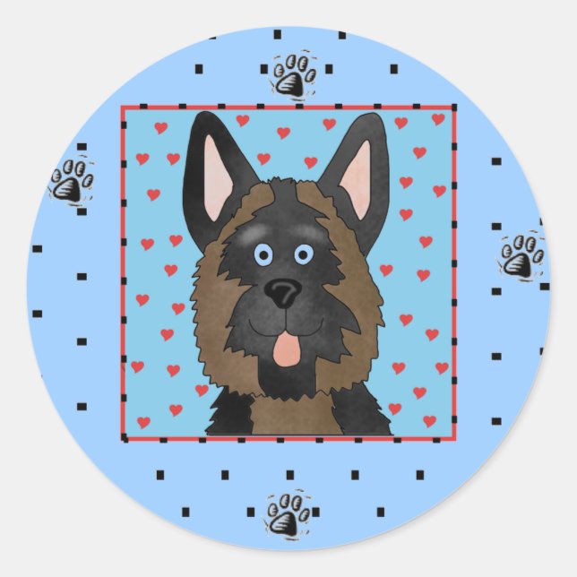 German Shepherd Dog Tshirts and Gifts Classic Round Sticker (Front)