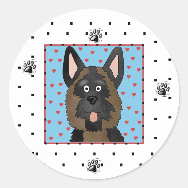 German Shepherd Dog Tshirts and Gifts Classic Round Sticker (Front)