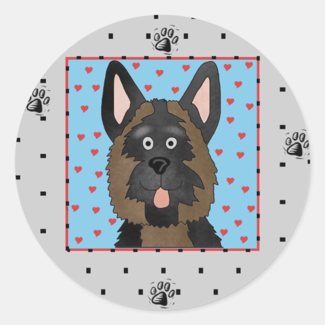 German Shepherd Dog Tshirts and Gifts Classic Round Sticker (Front)
