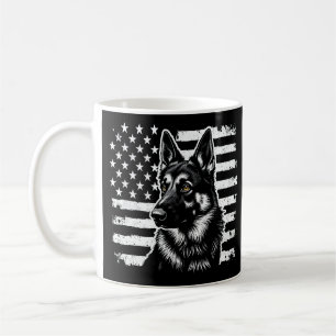 German Shepherd Dog USA American Flag 4th Of July Coffee Mug
