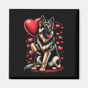 German Shepherd Dog Valentine's Day Dog Owner Vale Magnet