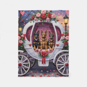 German Shepherd Dog Valentine's Day  Fleece Blanket