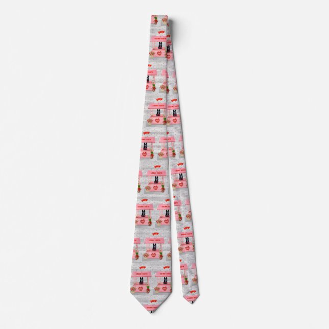German Shepherd Dog Valentine's Day Kissing Booth Tie (Front)