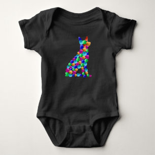 German shepherd dog Watercolor paint dot art Baby Bodysuit