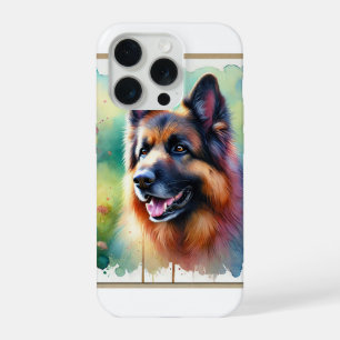 German Shepherd Dog Watercolor Painting 061024AREF iPhone 15 Pro Case