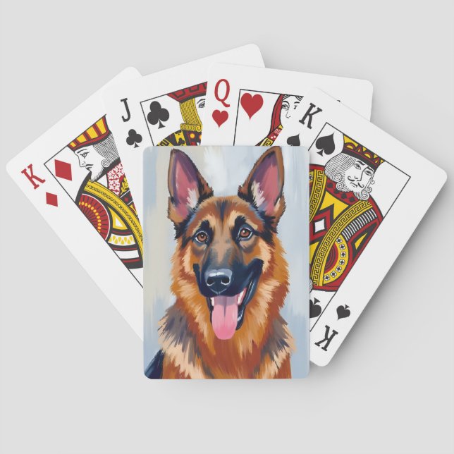 German Shepherd | Dog Watercolor Pet Playing Cards (Back)