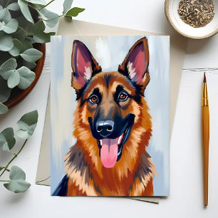 German Shepherd   Dog Watercolor Pet Postcard