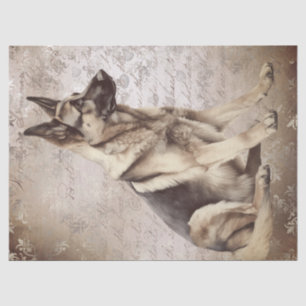 German Shepherd Dog Watercolor Tissue Paper