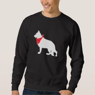 German Shepherd Dog Wearing Red Bandanna Sweatshirt