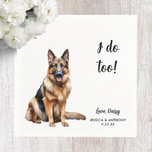 German Shepherd Dog Wedding  Napkin