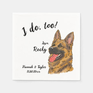 German Shepherd Dog Wedding Napkin