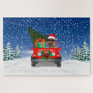 German Shepherd dog with Christmas gifts Jigsaw Puzzle