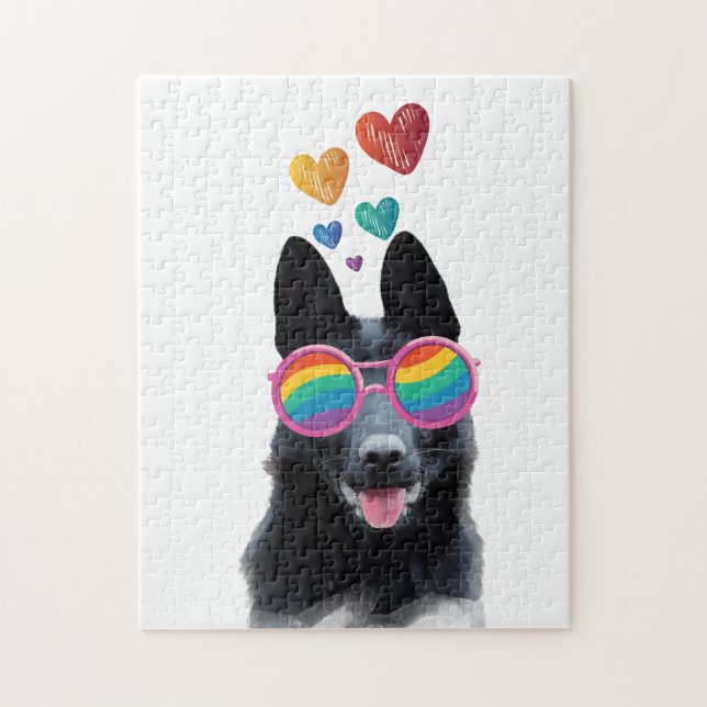 German Shepherd Dog with Hearts Valentine's Day  Jigsaw Puzzle (Vertical)
