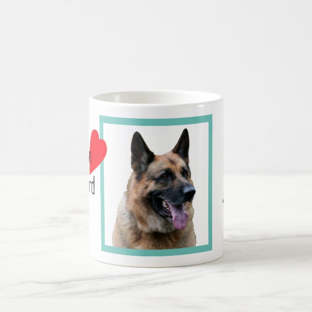 German Shepherd dog with name, dog lover's Coffee  Mug (Center)