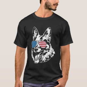 German shepherd dog with USA Flag sunglasses Tank 