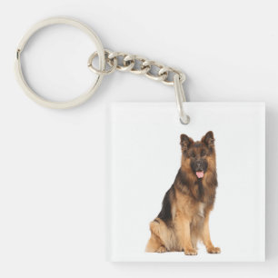 German Shepherd dog, wrap straight design, Key Ring