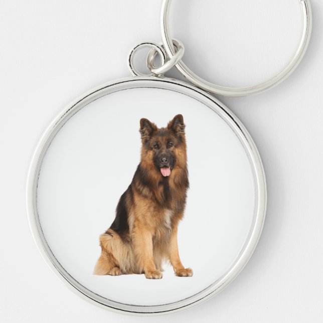 German Shepherd dog, wrap straight  design,  Key Ring (Front)