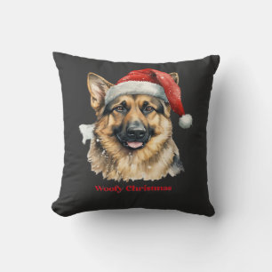 German Shepherd Dog Xmas Christmas Gift Ideas Woof Cushion