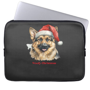 German Shepherd Dog Xmas Christmas Gift Ideas Woof Laptop Sleeve
