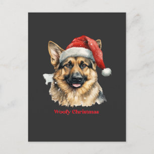 German Shepherd Dog Xmas Christmas Gift Ideas Woof Postcard
