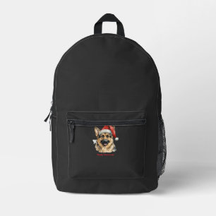 German Shepherd Dog Xmas Christmas Gift Ideas Woof Printed Backpack