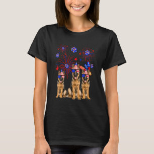 German Shepherd Dogs American Flag 4th Of July T-Shirt