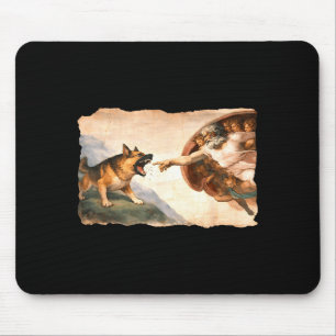 German shepherd dogs god god's hand parody divine mouse pad