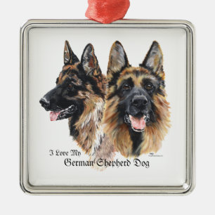 German Shepherd Dogs Metal Tree Decoration