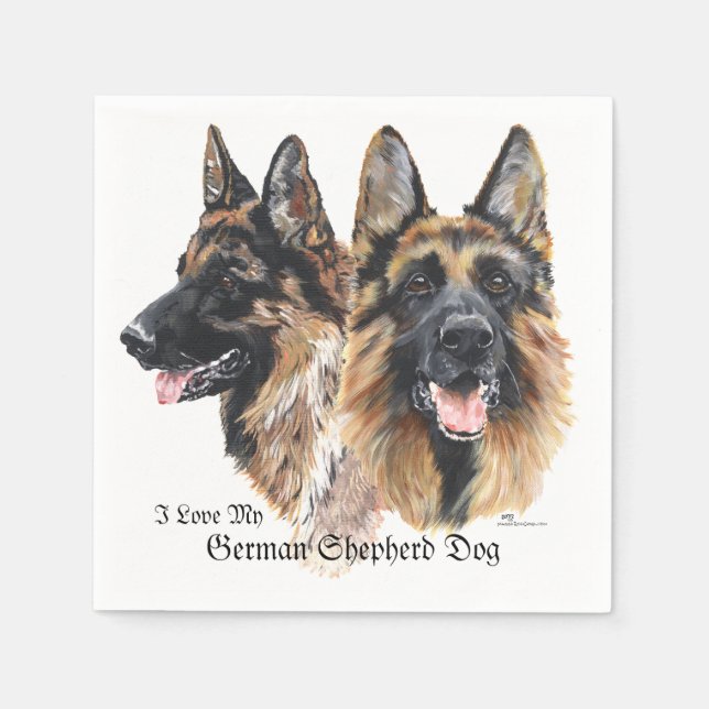 German Shepherd Dogs Napkin (Front)