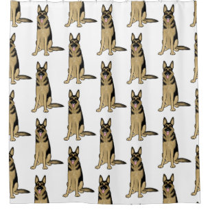 German Shepherd Dogs Pattern   Fun Pet Art Shower Curtain
