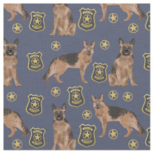 German Shepherd dogs police navy blue Fabric