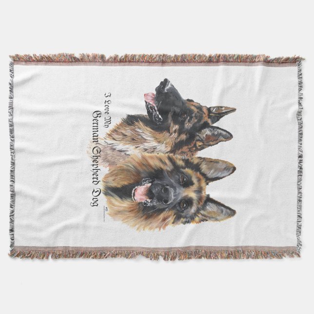 German Shepherd Dogs Throw Blanket (Front)