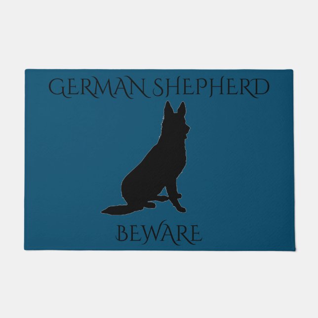 German Shepherd doormat!  BEWARE. Doormat (Front)