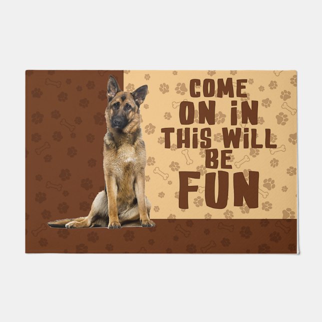 German Shepherd Doormat, Funny GSD Lover Gift Doormat (Front)