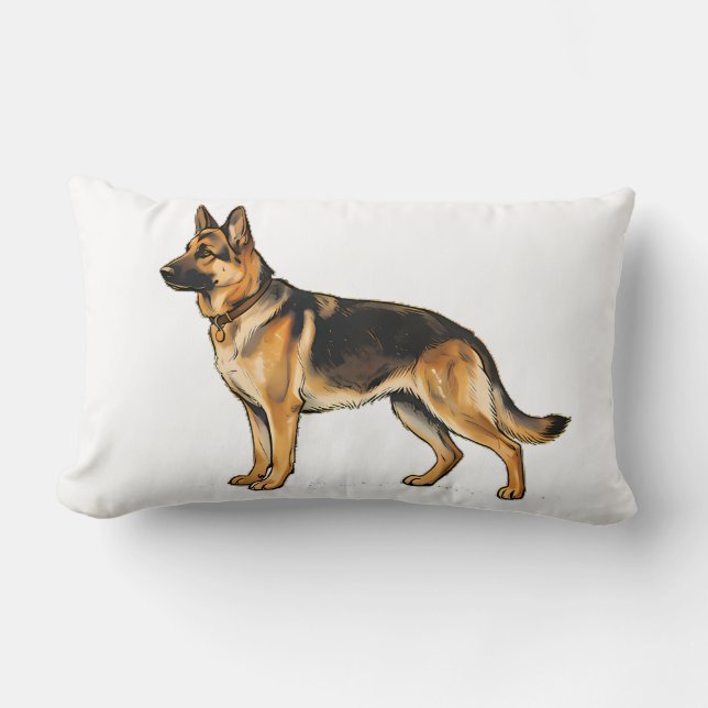 German Shepherd Double-Sided Throw Pillow (Front)