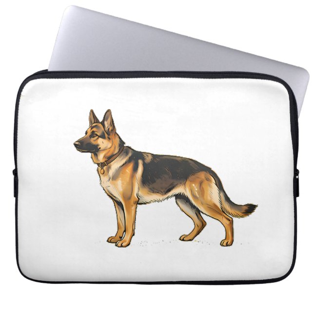 German Shepherd Double-Sided Throw Pillow Laptop Sleeve (Front)