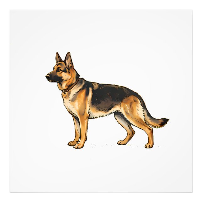 German Shepherd Double-Sided Throw Pillow Photo Print (Front)