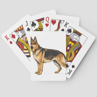 German Shepherd Double-Sided Throw Pillow Playing Cards