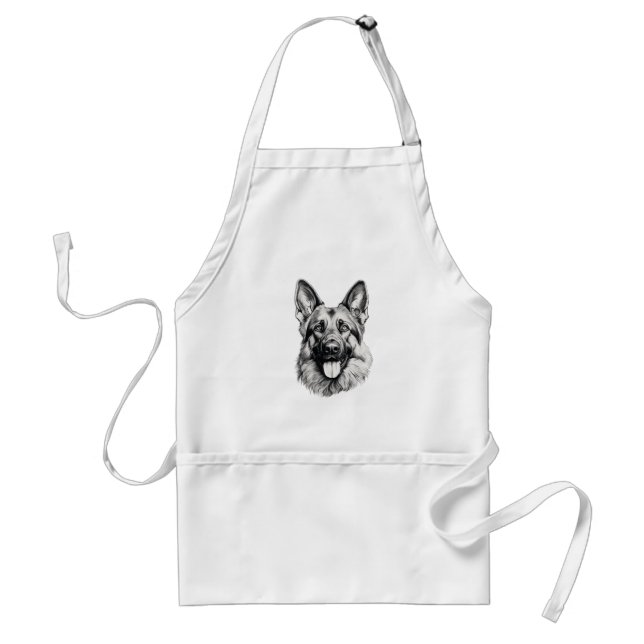 German Shepherd Drawing Portrait Apron | Dog Lover (Front)