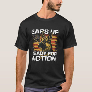 German Shepherd Ears Up Dog Dad Patriotic T-Shirt