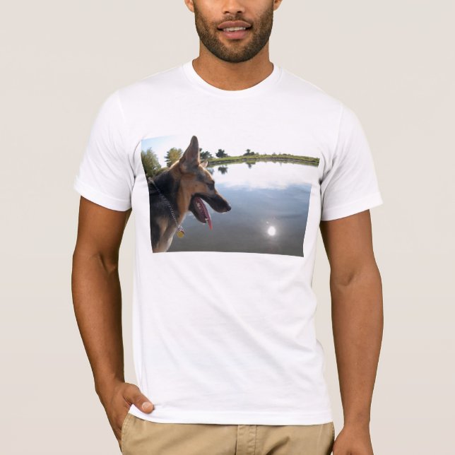 German Shepherd/Enjoying the View T-Shirt (Front)