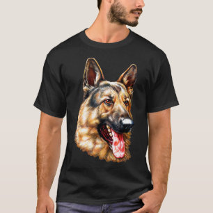 German Shepherd Face Portrait Dog       T-Shirt