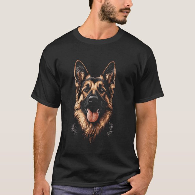German Shepherd Face T-Shirt (Front)