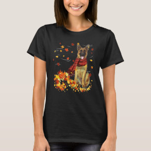 German Shepherd Fall Scarf - Dogs Autumn Leaves T-Shirt