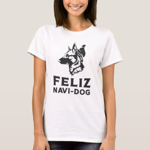 German Shepherd Feliz Navi-Dog Dogs Animal Vintage T-Shirt