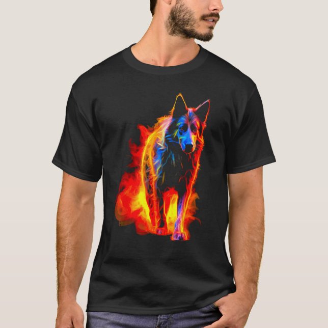 German Shepherd Fire T-Shirt (Front)