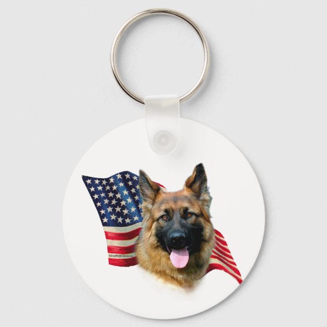 German Shepherd Flag Key Ring (Front)