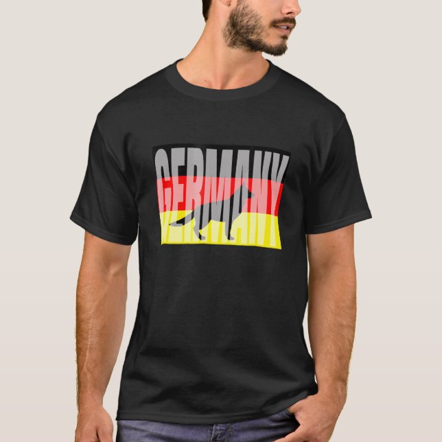 German Shepherd Flag Of Germany T-Shirt (Front)