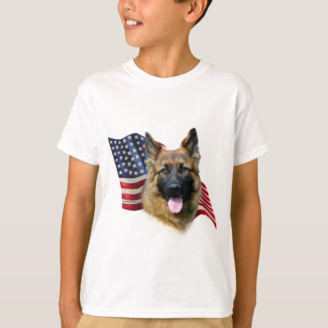 German Shepherd Flag T-Shirt (Front)